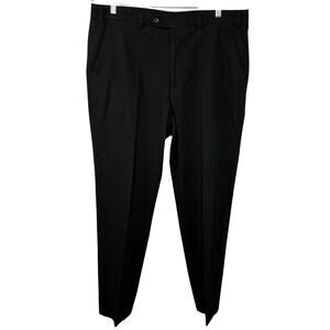 Hiltl Ultimate Trouser Dress Pants Mens 36x31 Black Flat Front Chino Preppy